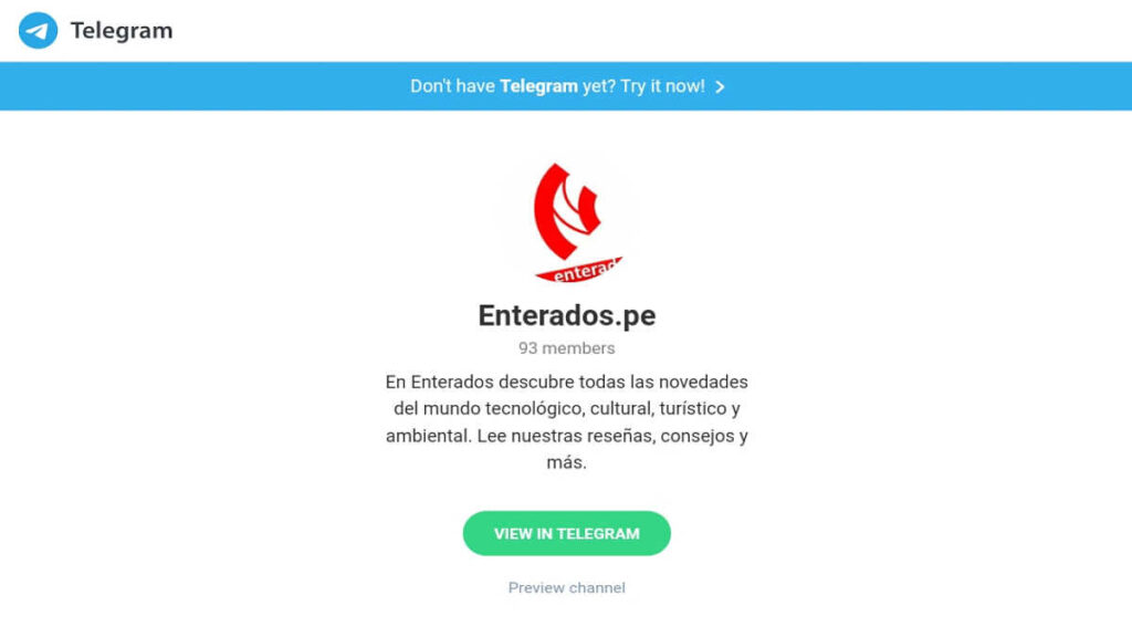 Canal de Telegram Enterados