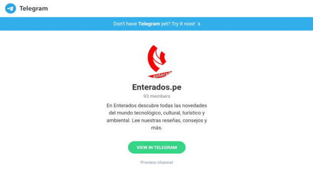 Canal de Telegram Enterados