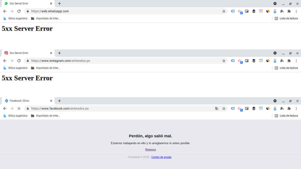 Caída de WhatsApp, Facebook e Instagram