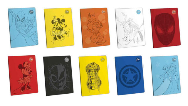 Loro presenta cuadernos monocolor con personajes de Disney y Marvel