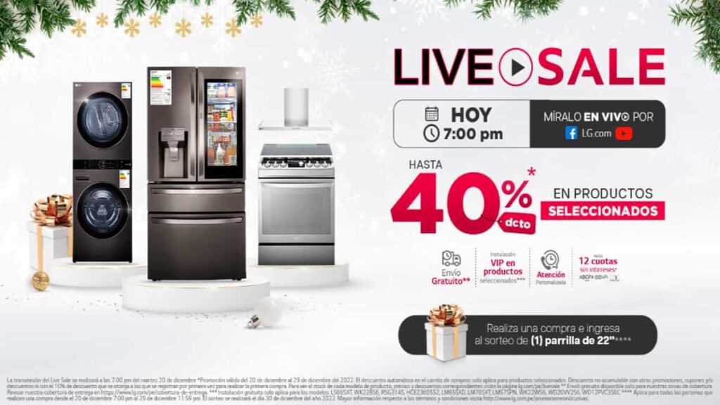 LG realizará transmisión online live sale