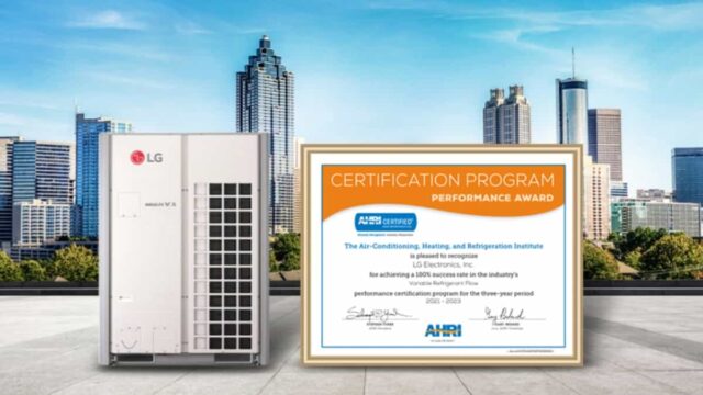 LG recibe el Premio a la excelencia de soluciones de calefacción, ventilación y aire acondicionado por séptimo año consecutivo