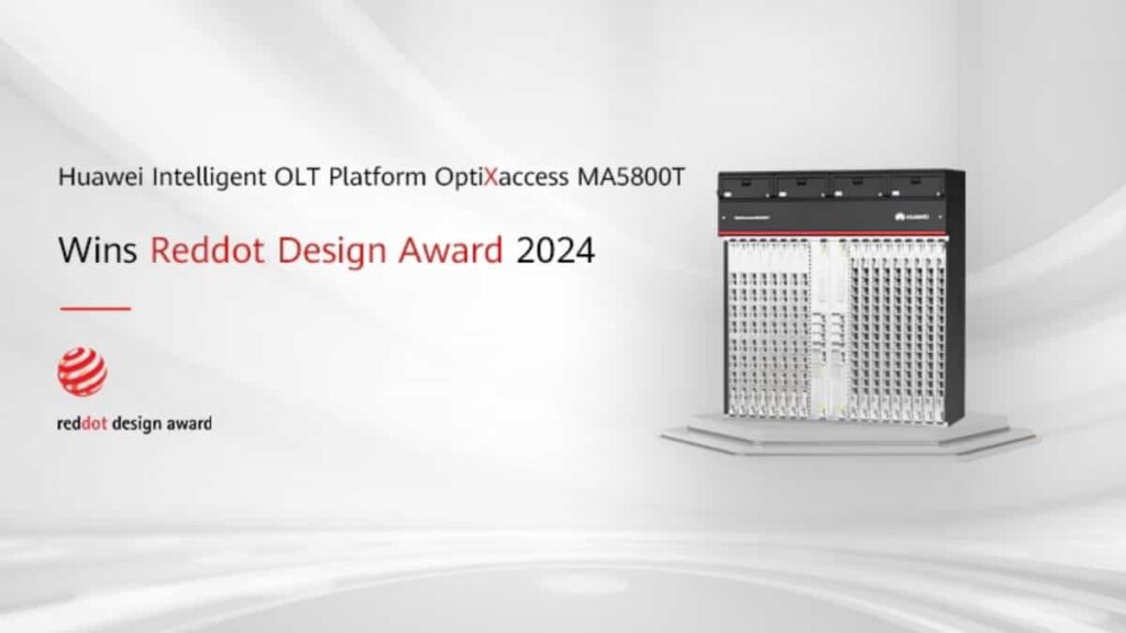 Plataforma OLT Inteligente de acceso óptico OptiXaccess MA5800T de Huawei gana el premio Red Dot 2024